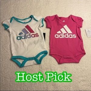 𝅺✅2x Host Pick✅ Adidas Set of 2 Onesies, 3M